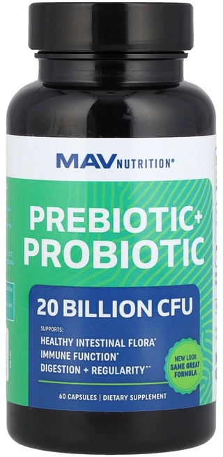 MAV Nutrition 프리-프로 프리바이오틱+프로바이오틱 베지 캡슐 60정 Nutrition (MAV 뉴트리션), 1개 - 쿠팡