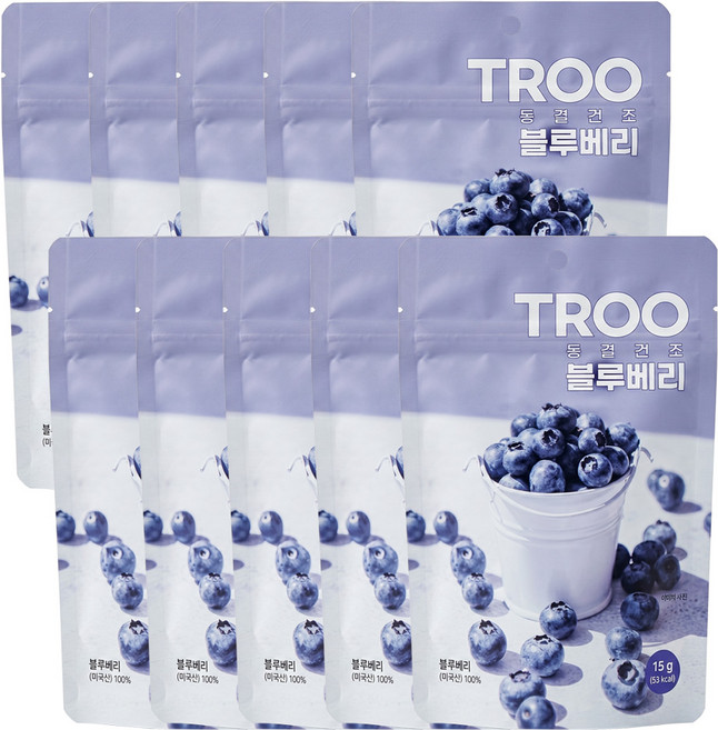 TROO 동결건조 블루베리 15gX10개, 10개, 15g