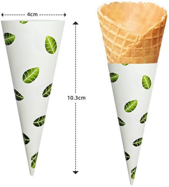 아이스크림콘지 23도 24도 소프트아이스크림 무지 콘지 커스텀 콘과자 종이 1000장, 2. 화이트 캣 1000개, 1개