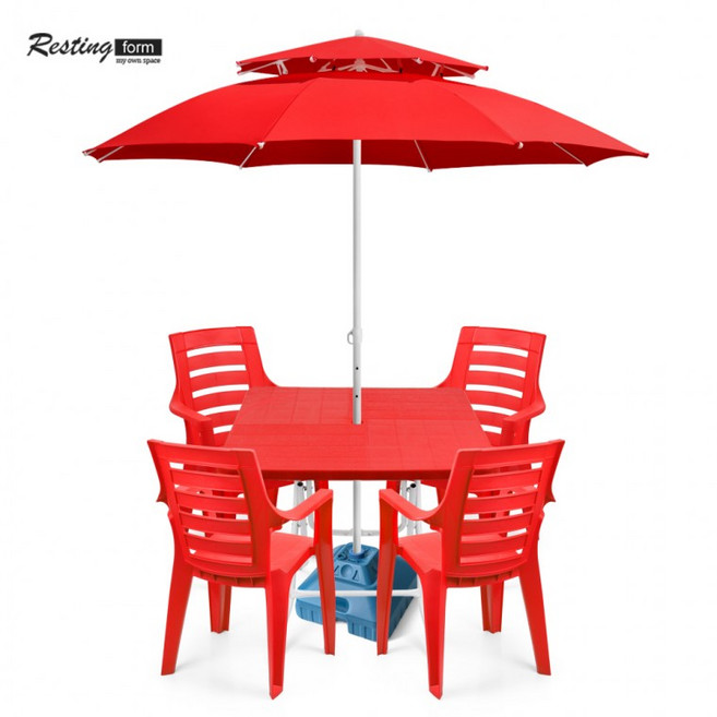 야외 파라솔 테이블 세트 원형 접이식 의자 캠핑 정원 휴식, 01.일반파라솔(대)그린