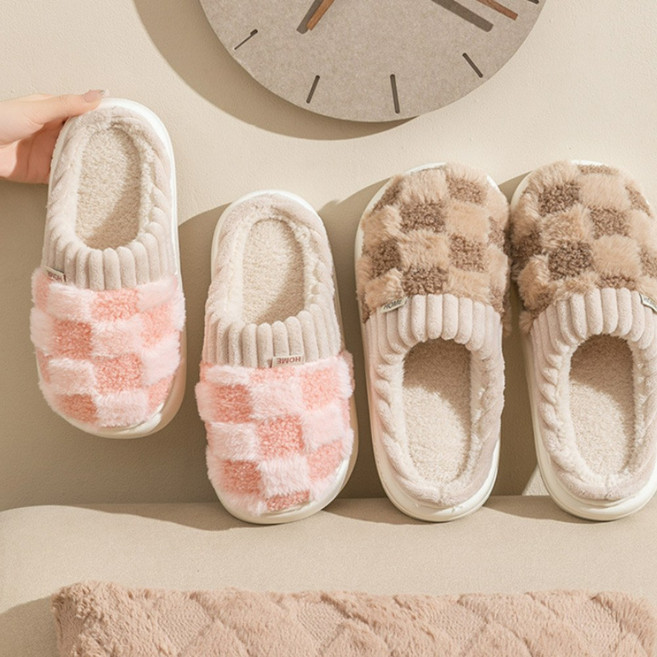 스윗붐 겨울 거실 실내화 털 슬리퍼 층간소음방지 쿠션 거실화, 아이보리, 1개