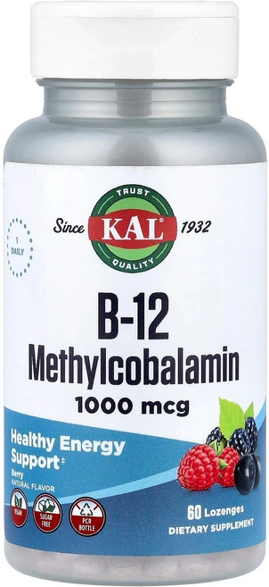KAL 비타민 B12 메틸코발라민 베리향 1 000mcg 60정 CAL-53575, 1개 - 쿠팡