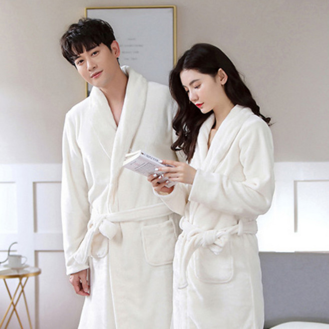 프리미엄 커플 극세사 샤워 가운 골프 호텔 수면 목욕 로브, 1개