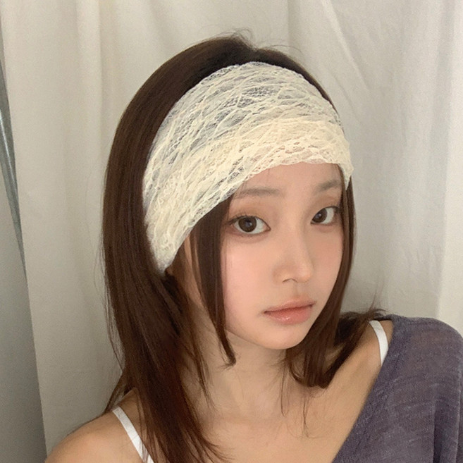 블루씨티 로잔느 레이스 밴딩 반다나 헤어밴드
