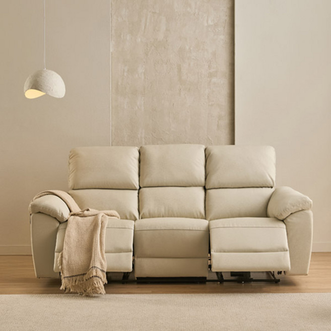 (3만원 할인쿠폰) 스칸디아 보스턴 USB 접이식 컵홀더 홈바형 듀얼 전동 리클라이너 쇼파 3인 4인, 아이보리
