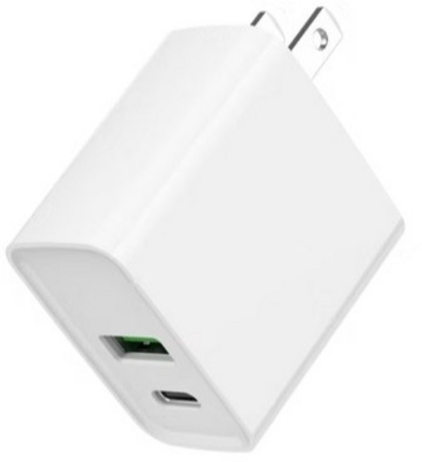 PD快充頭 USB充電器 BSMI認證 雙孔豆腐頭 台灣製造, 1個, MC0502-快充充電器20W-白