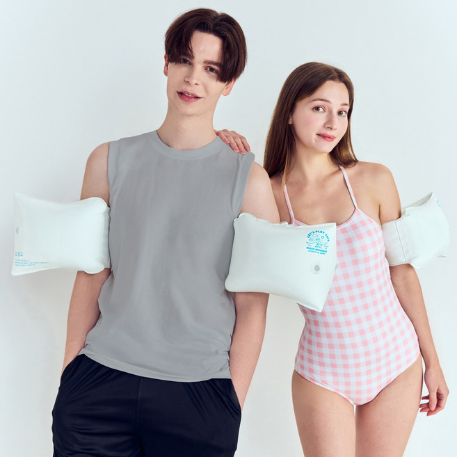 웨이브원더즈 성인 암튜브 여성 남성 팔튜브 암링, 2개, 화이트