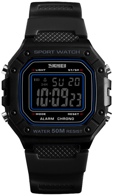 군인 스포츠 방수 시계 S-1496 선물케이스 세트, 올블랙