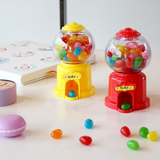 NEW 미니미 캔디머신 미니 사탕 뽑기 기계 가챠 자판기 머신, 옐로우