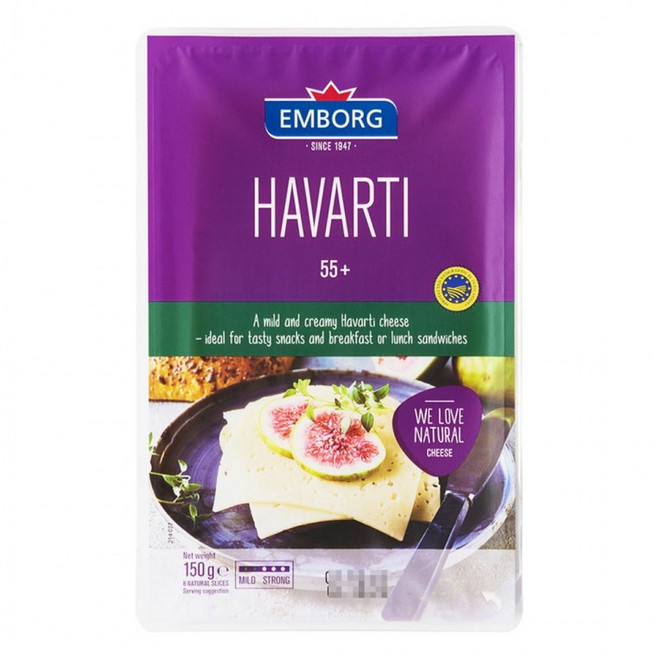 엠보그 슬라이스 하바티 치즈 150g, 1g, 1개