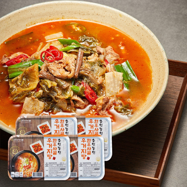 [국제식품] 한우사골우거지탕 500gx4팩 총 2kg한우고기포함, 1세트, 500g