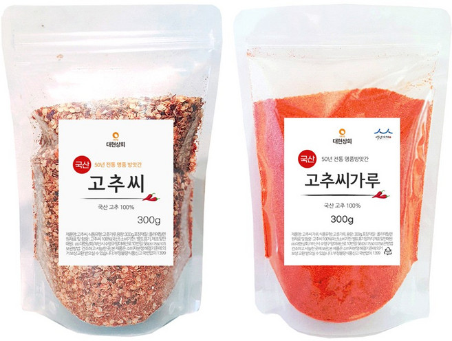 대현상회 국산 고추씨+고추씨가루, 2개, 300g