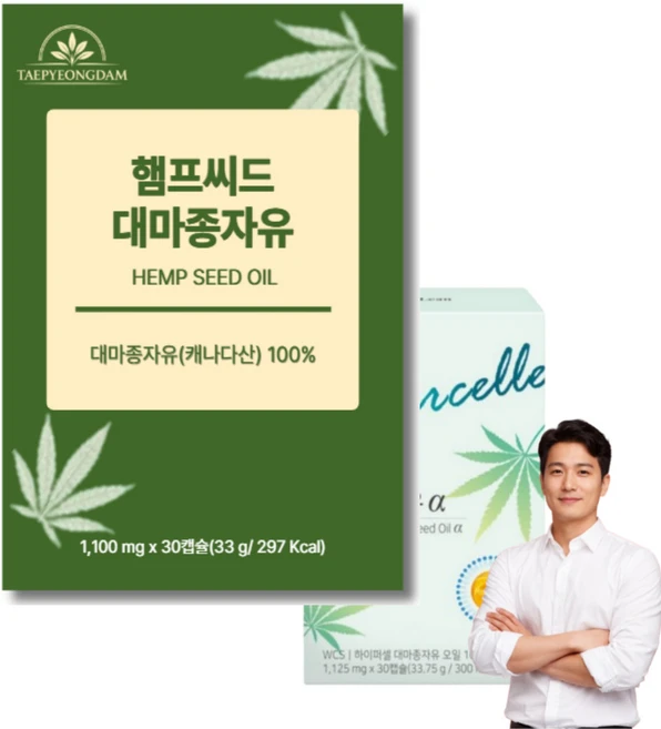 (옵션구성) 하이퍼셀 대마종자유 햄프씨드 최상급원료 100%순수 대마종자 오일, 1개, 60정 - 쿠팡