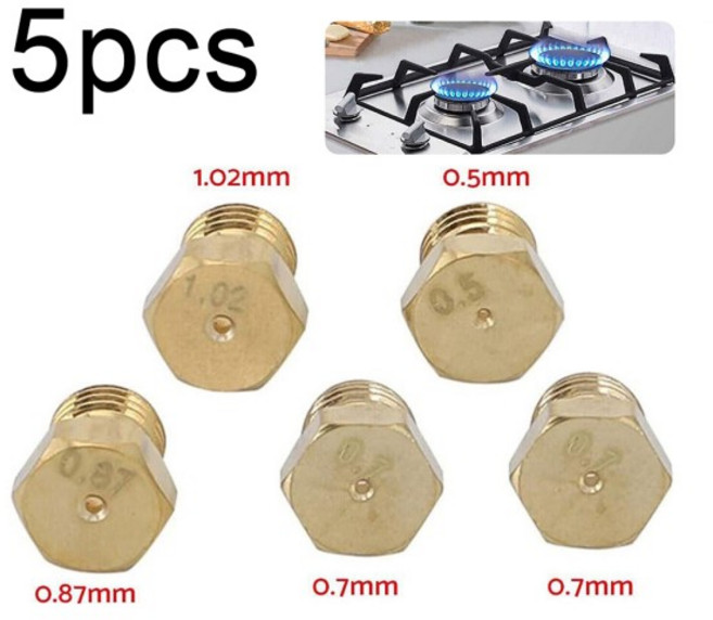 LPG 가스 제트 세트 버너 가스 호브 LPG 변환 키트 노즐 프로판 인젝터 가정용 도구 주방 액세서리 5 개, 01 CHINA, 1개