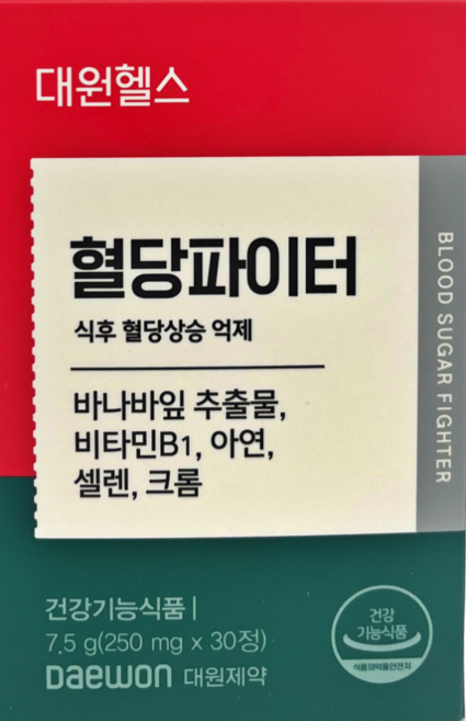 대원제약 대원헬스 혈당파이터 바나바잎추출물, 1박스, 30정