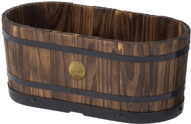 타카쇼 우드 타원형 플랜터 M 48×24×20 cm