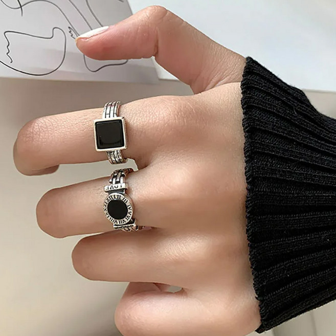 무배 엔틱유화 92.5은반지 체인 데일리 실버반지 레이어드반지 은실반지 실버