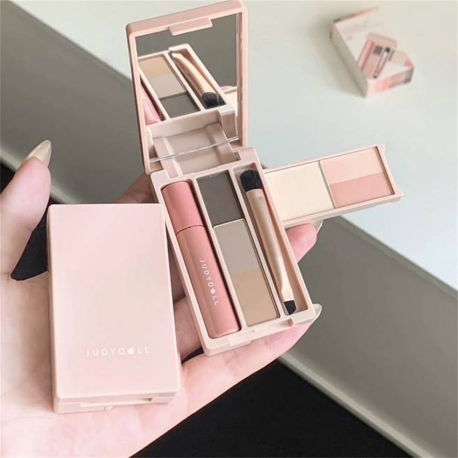 하이라이터 주디돌 미니 소형 화장품 플레이트 박스 휴대용 아이섀도우 눈썹 속눈썹 종합 여행 출퇴근 일상 라이트 메이크업, [03] 03, 1