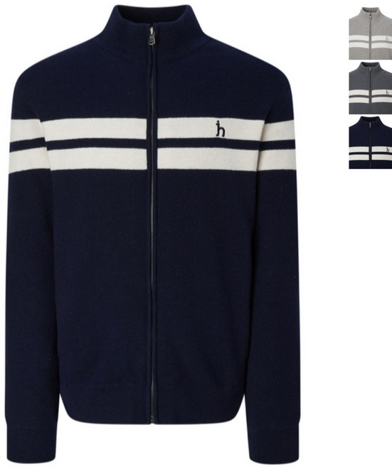 헤지스 맨 짜임 울 혼방 집업 니트 95~115 size 남성 의류 하이넥 가디건