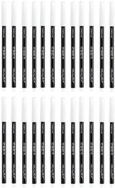 라인플러스 만점합격 컴퓨터용 싸인펜, 흑색, 24개