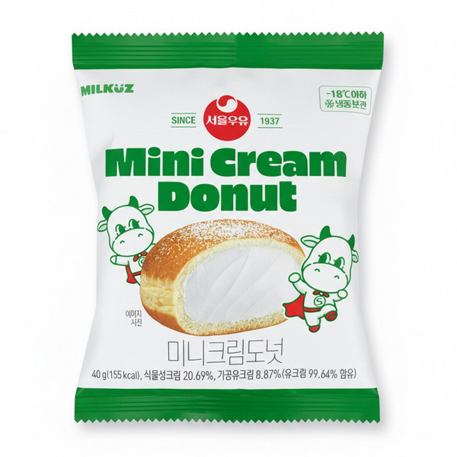 서울우유 미니 크림 도넛 40gx12개, 12개, 40g