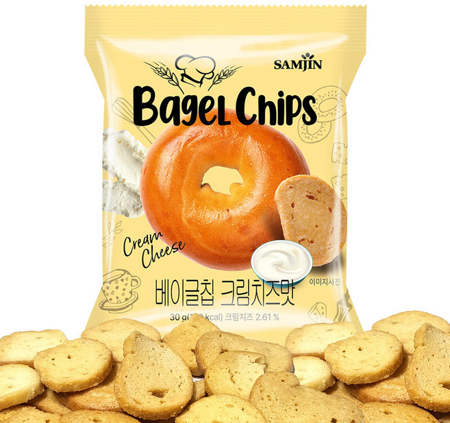 삼진 베이글칩 크림치즈맛, 30g, 6개