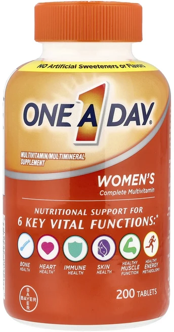 단백질 비타민 철분 마그내슘 칼슘 One-A-Day 여성용 컴플리트 종합비타민 200정 고루고루섭취해주세요 - 쿠팡