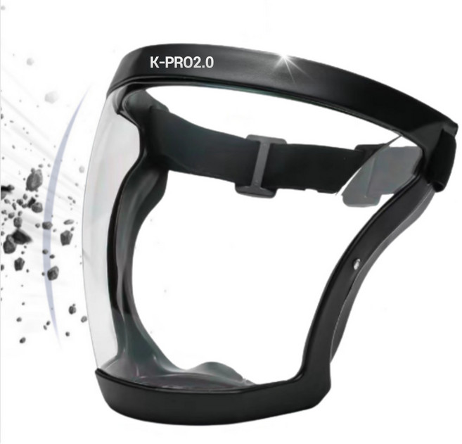 더존 안면보호 마스크 페이스쉴드 김서림방지 투명고글(KL-221031), 블랙+투명, 1개
