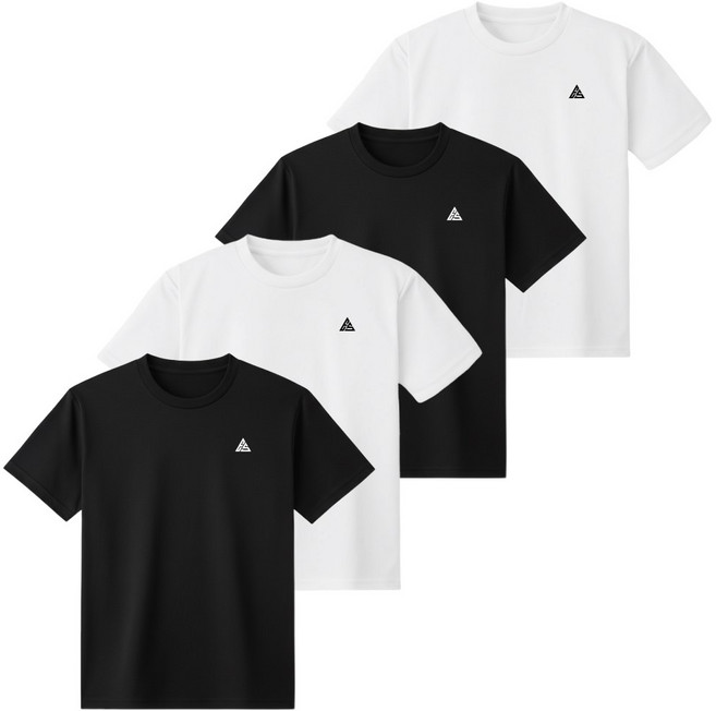 에센셜베이스 4P 남녀공용 스포츠 기능성 드라이 반팔티