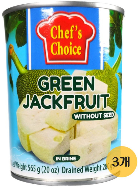 태국 쉐프초이스 그린 책후르츠 과일 통조림, 565g, 3개