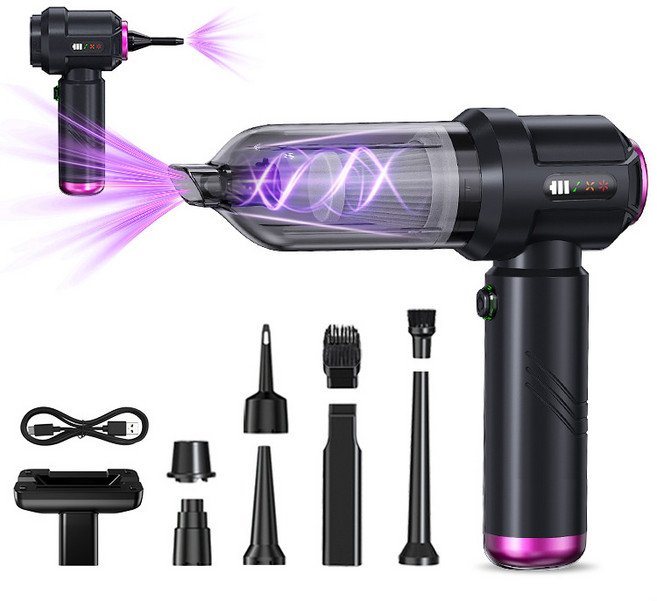 車載吸塵器小型大吸力家用車用便攜式充氣兩用手持汽車吹塵器批發, 如圖所示, CY-109款數顯黑拼紫