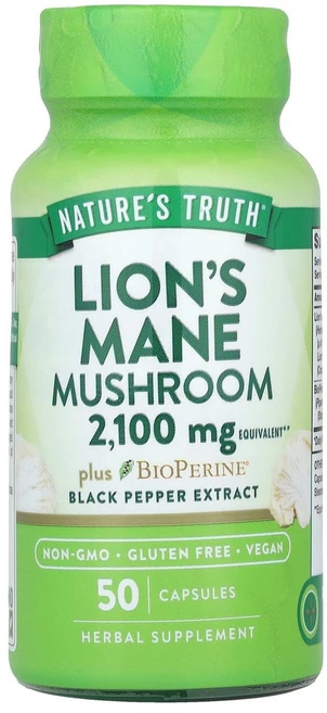 아이허브 네이처스 트루스 노루궁뎅이버섯 + Bioperine 2100mg 50정, 1개 - 쿠팡