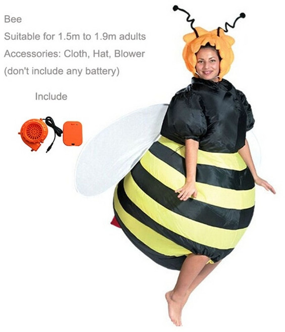 성인 꿀벌 풍선 의상 성인 멋진 드레스 정장 파티 천으로 파티 의상 성인 크리스마스 xmas funny deguisement Adults