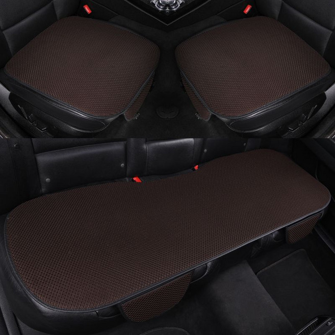 ANYOU 프리미엄 차량방석 자동차 시트 커버 방석 3종 세트 사계절 차량용품 통풍시트 미끄럼방지 에어시트, 카멜브라운, 쿨/통풍, 1세트