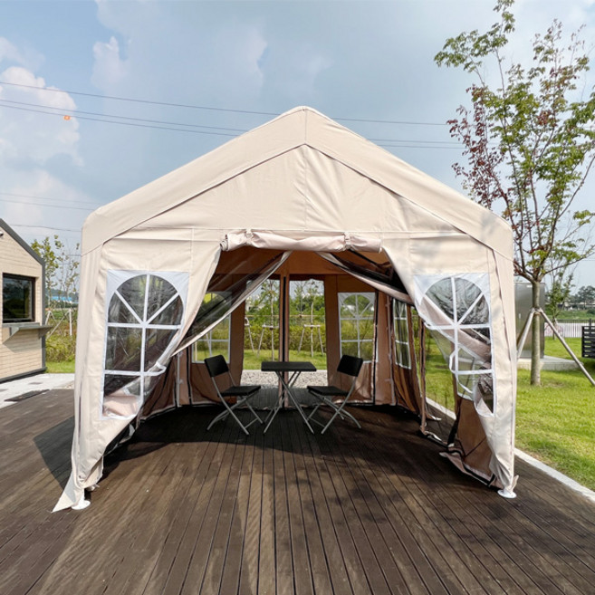 NEW_캐노피천막 텐트 몽골 캠핑 야외 옥상 테라스, N_풀세트A(프레임+천장천막+옆천막(A))