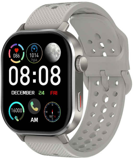 와피크 아웃도어 스마트 워치 ST60 SOS통화 AI운동인식 스포츠시계, GPS + 블루투스, 5.4cm, 실버