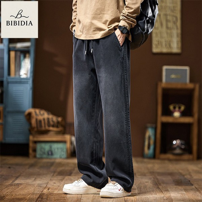 비비디아 봄 여름 남성 일자핏 스판 밴딩 데님 팬츠 빅사이즈 쿨 소재 일자핏 청바지 5478