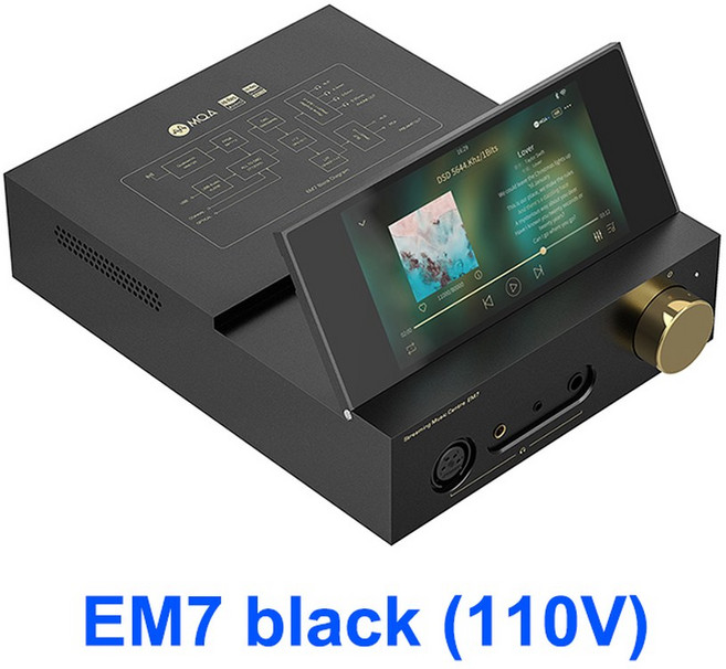 SHANLING 올인원 데스크탑 플레이어 PCM384 10 음악 DAC 안드로이드 ES9038 DSD512 블루투스 EM7, 02 EM7 black(110V)