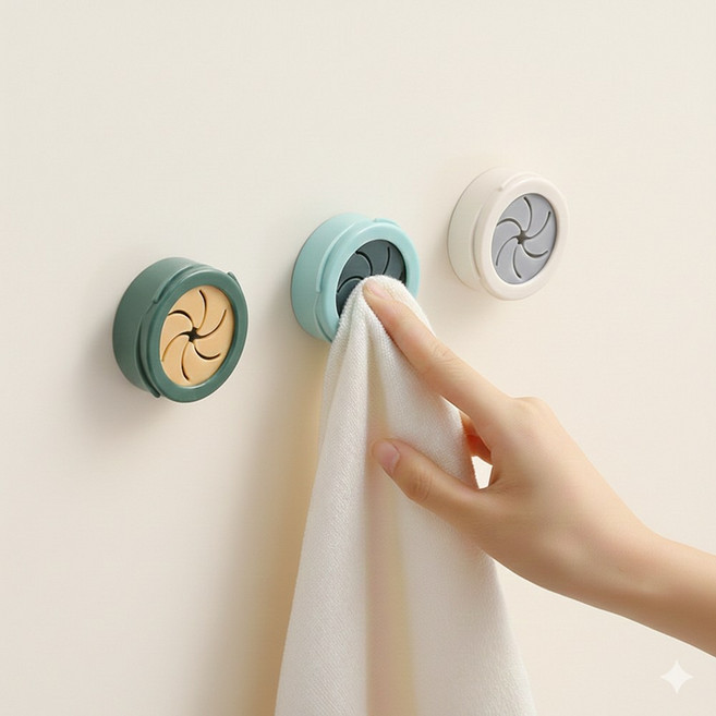하우메이트 무타공 감성 핸드타월걸이 주방 수건걸이 욕실 정리 간편 부착식 타월 홀더 2+1, 1개, 그린 2+1