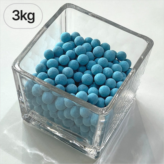 쵸록101 컬러 하이드로볼 세라믹볼 수경재배 컬러스톤 대립 1kg, 3개, 블루