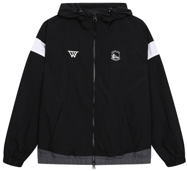 [NBA] GSW 챔피언십 컬러블록 웜업 자켓 (N251JP053P) 블랙