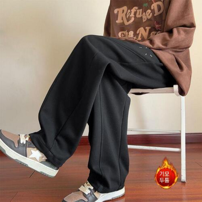 남성 바지 캐주얼 봄가을 커프스웨터 스트레이트 트레이닝 OP3