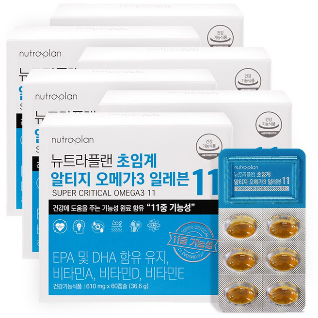 뉴트라플랜 초임계 알티지 오메가3 일레븐 36.6g, 60정, 6개