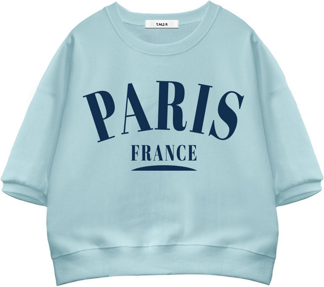 몰토벨리노 토르소 TSF 파리프랑스 세미오버핏 크롭 반팔 맨투맨