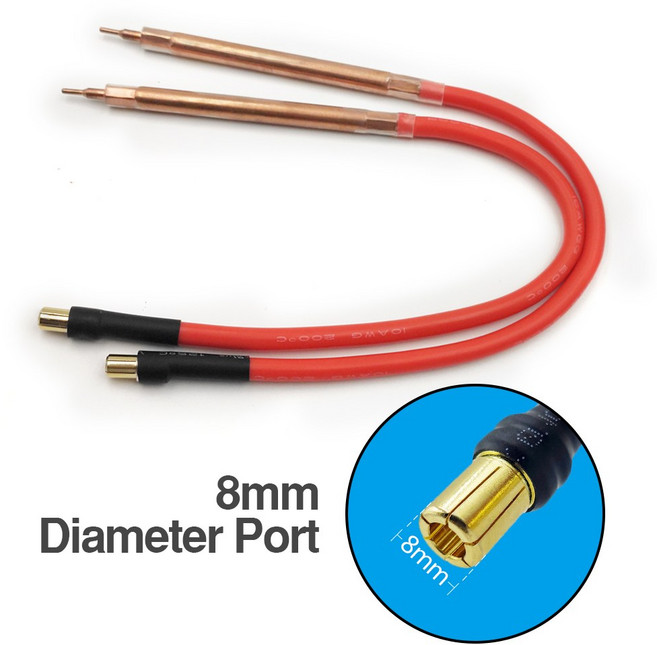 DIY 펄스 용접 펜 기계 위해 만든 순수 구리 케이블 알루미나 브레이징 바늘 18650, 2) 8mm Connector, 1개
