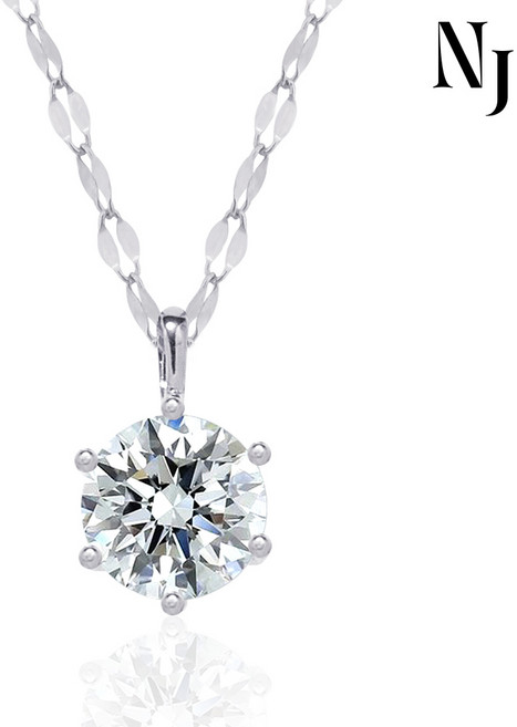 나비체인 모이사나이트 랩다이아 1캐럿 6프롱 목걸이