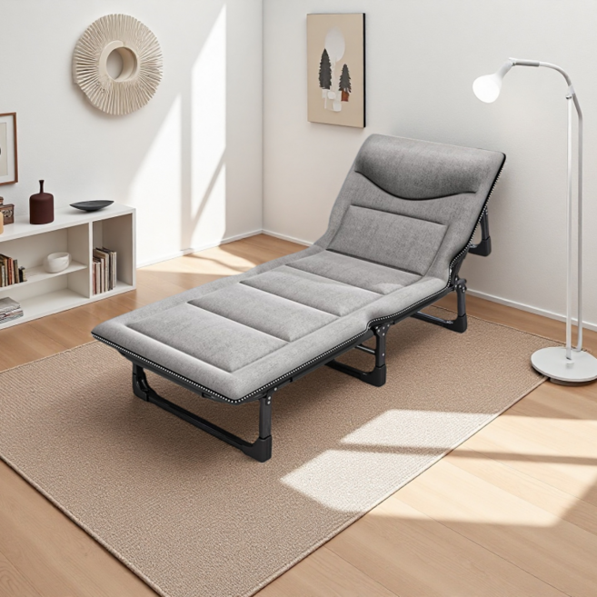 TaiStar 낮잠용 접이식 침대 휴대용 캠핑 침대 T856-002, 회색