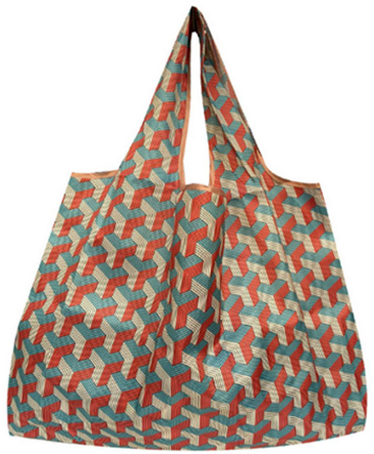 휴대용 접이식 장바구니 에코백 라지 대형 빅사이즈 쇼퍼백, 레드 스텝레드, 1개