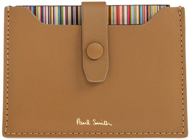 폴스미스 스냅 버튼 클로저 스트라이프 디테일 카드홀더