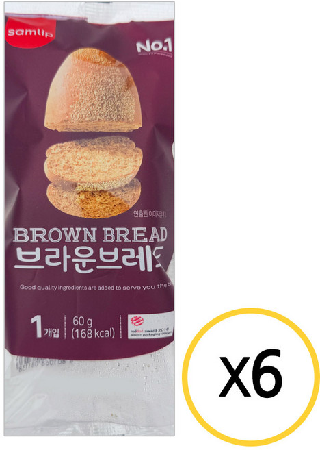 삼립 브라운브레드 60g 냉동, 6개